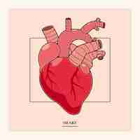 Free vector hand drawn heart drawing illustration