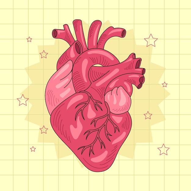 Free vector hand drawn heart drawing illustration