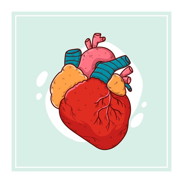 Hand drawn heart drawing illustration