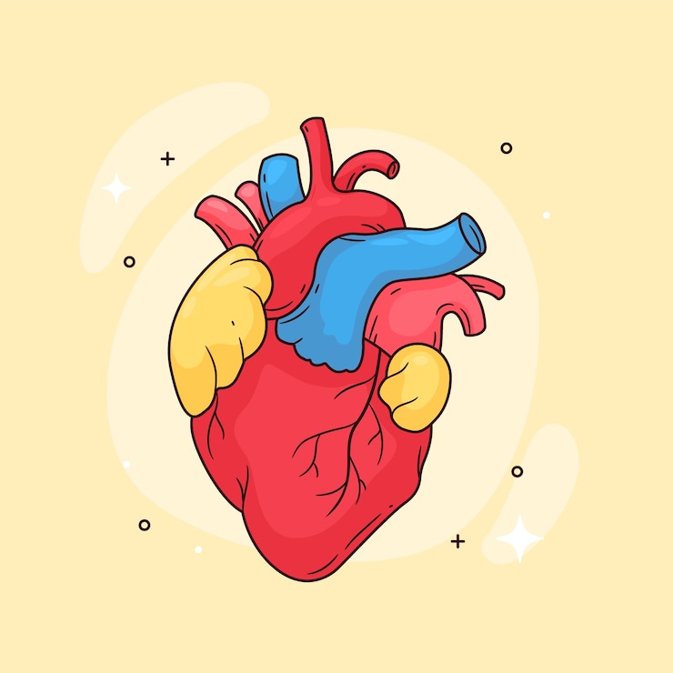 免費 Vector 手繪心臟圖案的插圖