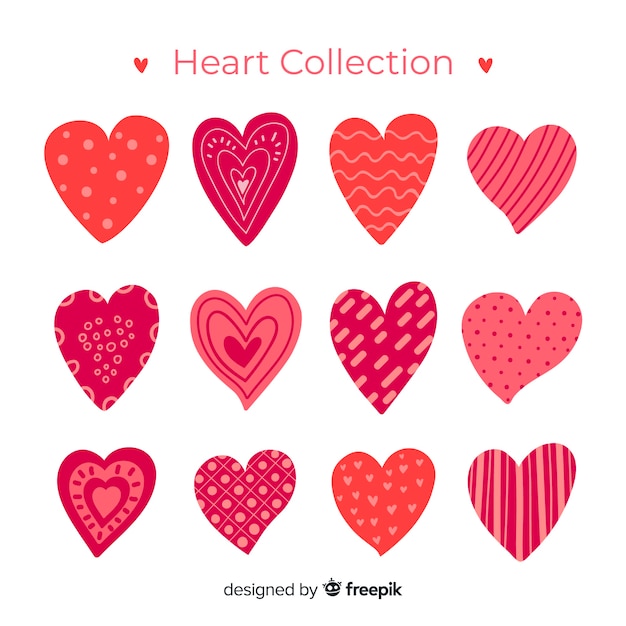 Free vector hand drawn heart pack