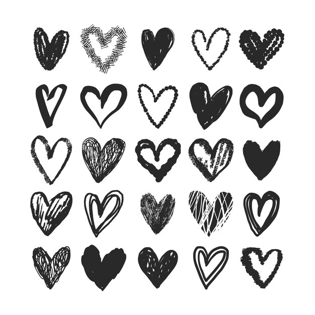 Free Vector hand drawn heart pack