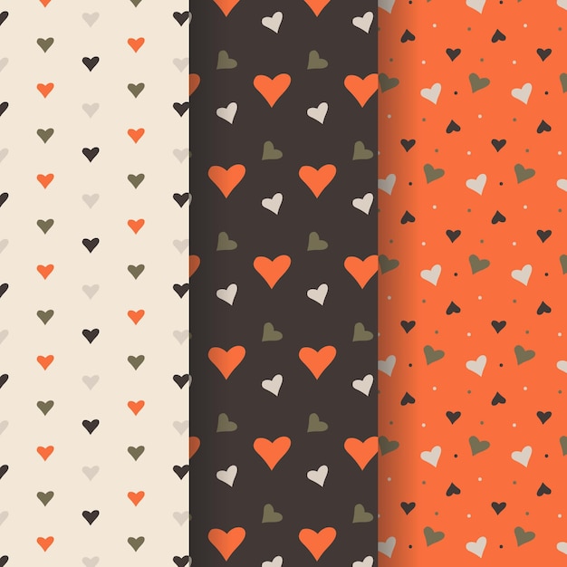 Free vector hand drawn heart pattern collection