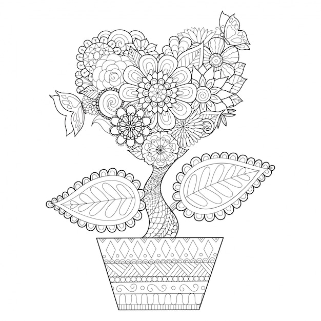 Free vector hand drawn heart plant