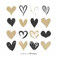 Free vector hand drawn heart set