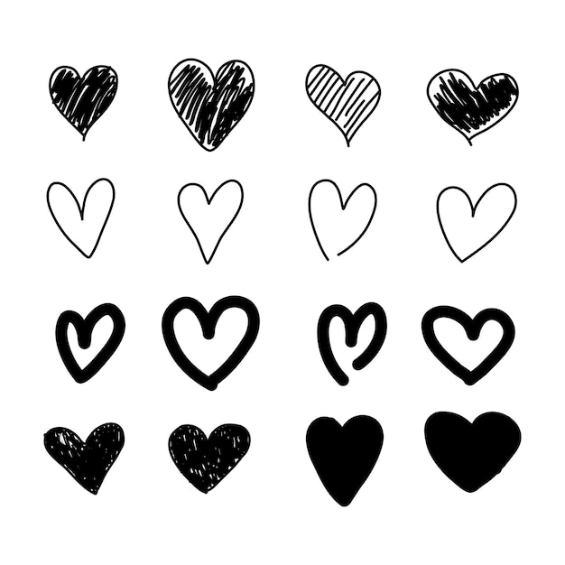 hand drawn heart symbol illustration