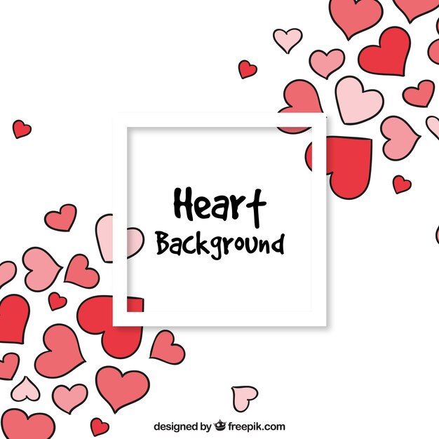 Hand drawn hearts background