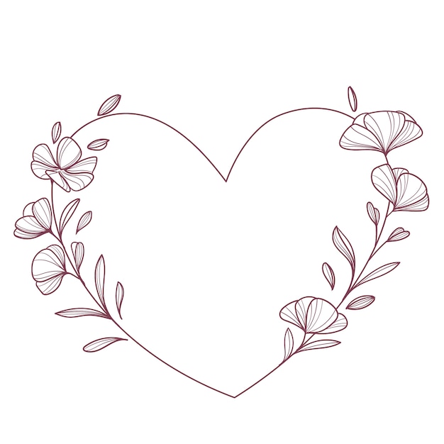 Hand drawn hearts border and frame