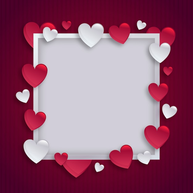 Color paper heart frame background Royalty Free Vector Image