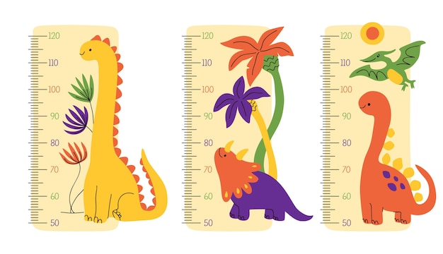 Free vector hand drawn height meter collection