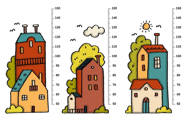 Free vector hand drawn height meter pack