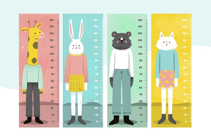 Free Vector hand drawn height meter set