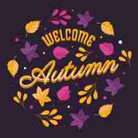 Free vector hand drawn hello autumn lettering