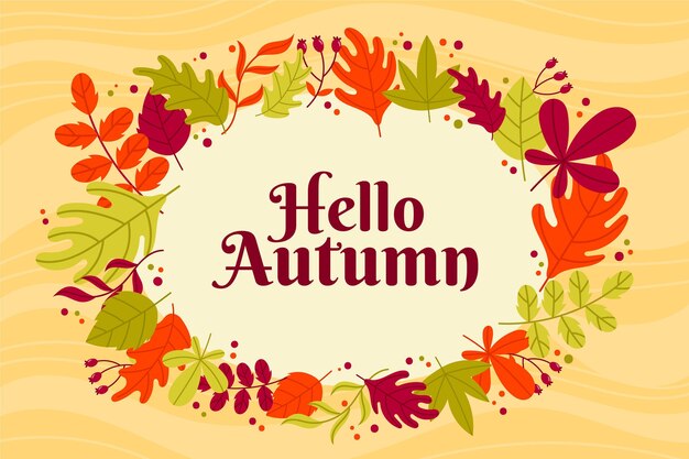 Hand drawn hello autumn wallpaper