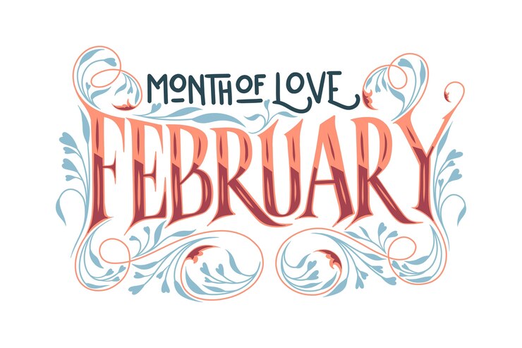 Free Vector hand drawn hello february lettering
