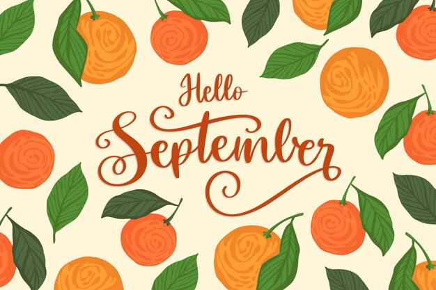 Hand drawn hello september background