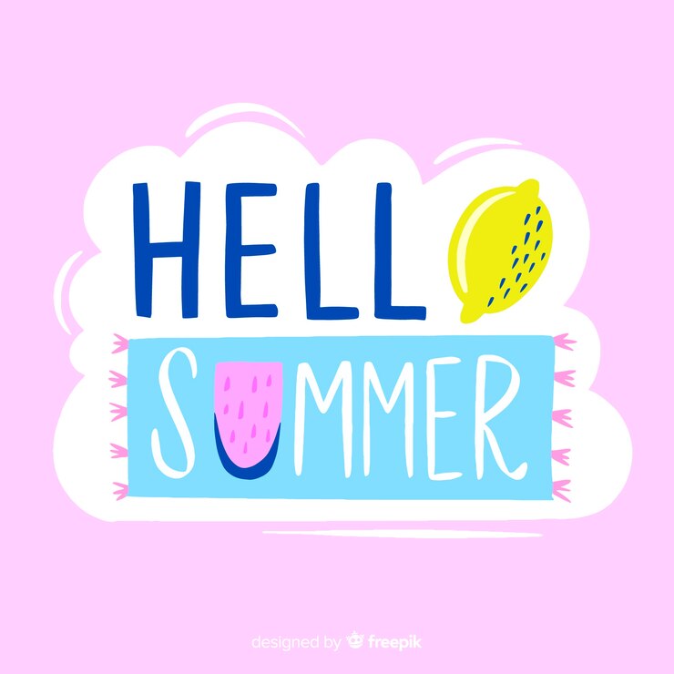 Free Vector hand drawn hello summer background