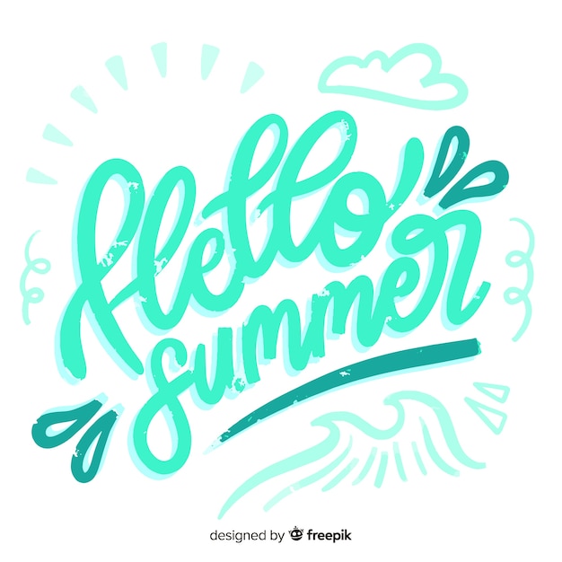 Free vector hand drawn hello summer background