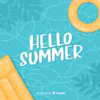 Free vector hand drawn hello summer background