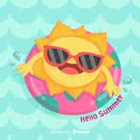 Free vector hand drawn hello summer background