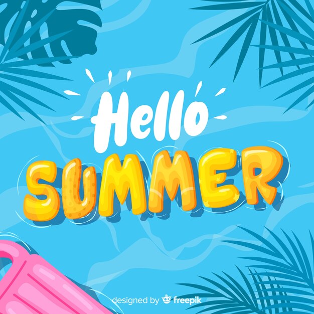 Free Vector hand drawn hello summer background