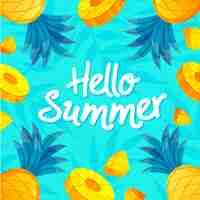 Free vector hand drawn hello summer lettering