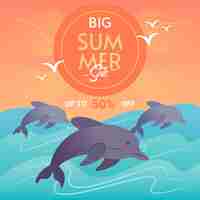 Free vector hand drawn hello summer sale illustration