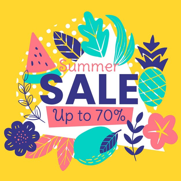 Hand drawn hello summer sale