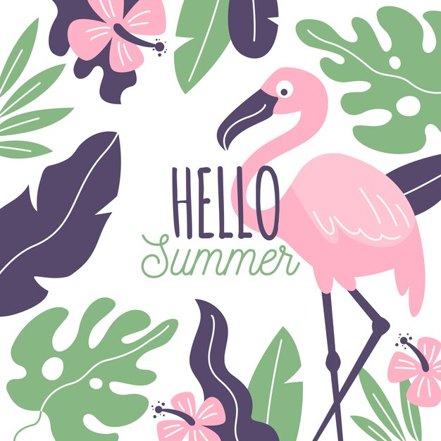 Hand drawn hello summer