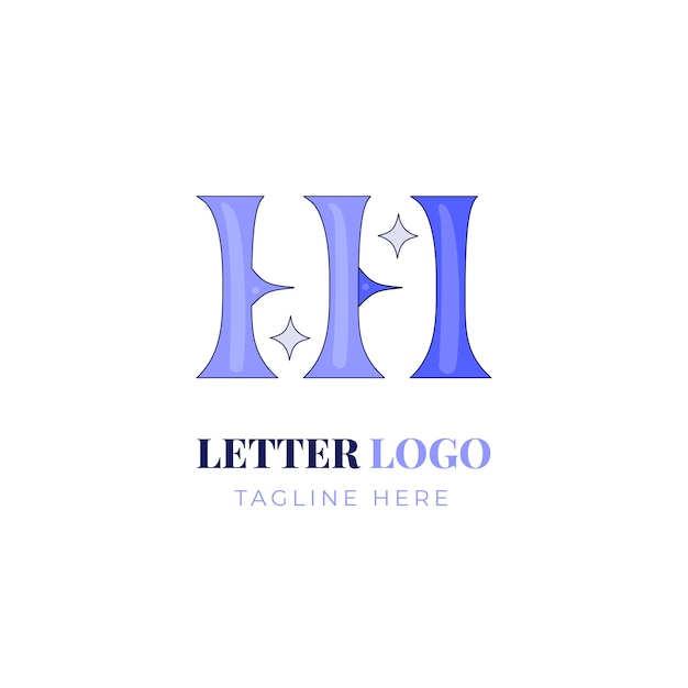 Vettore gratuito schema del logo hh disegnato a mano