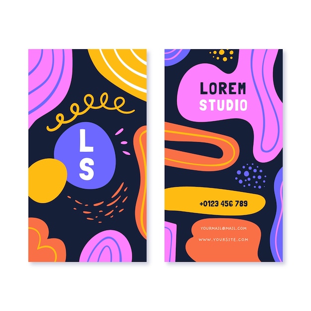 Free vector hand drawn high-contrast color business card