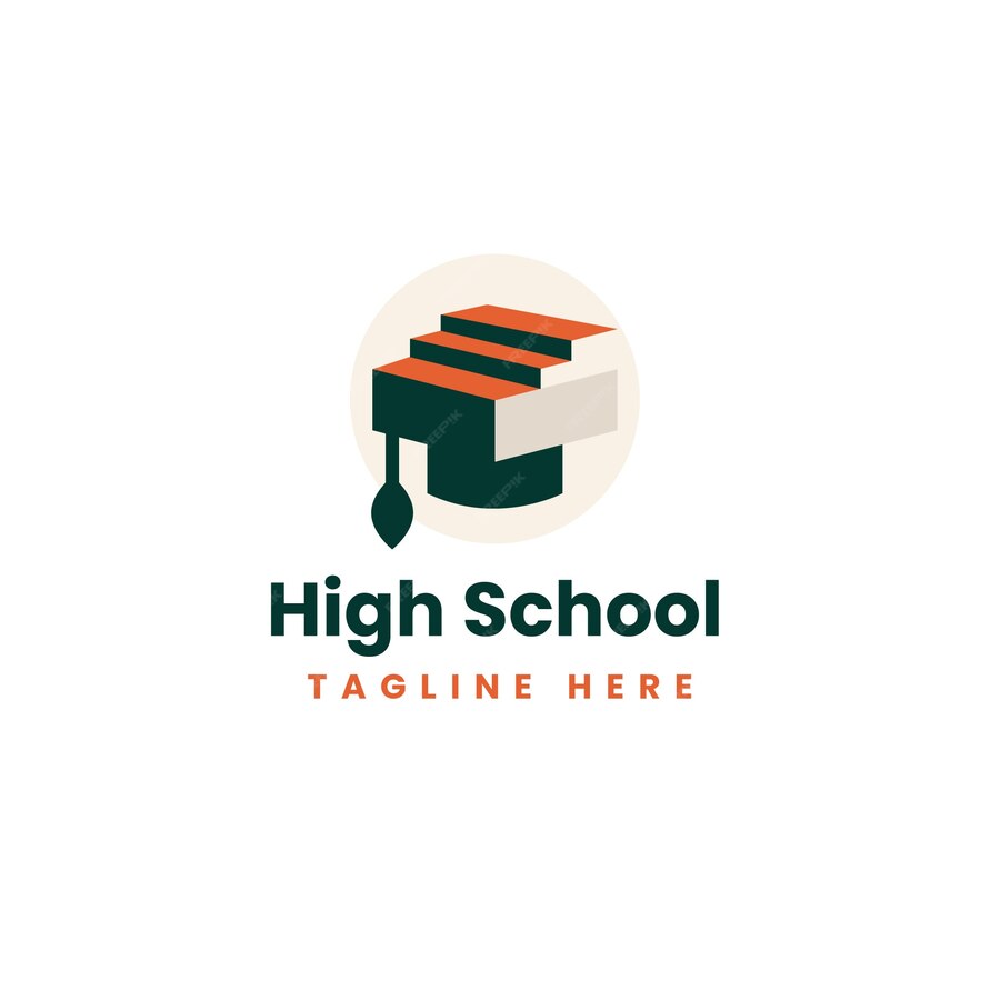 Free Vector Hand drawn high school logo design Free Vector Hand drawn high school logo design