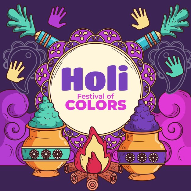 Free vector hand drawn holi background