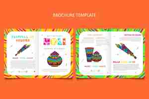 Free vector hand drawn holi brochure template