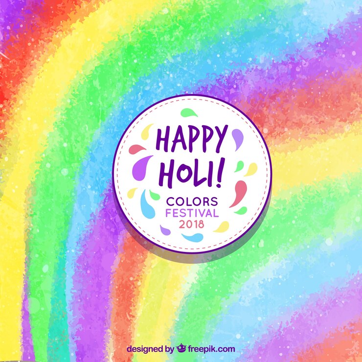 ฟรี Vector hand drawn holi festival background 
