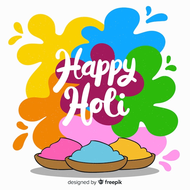 Free vector hand drawn holi festival background