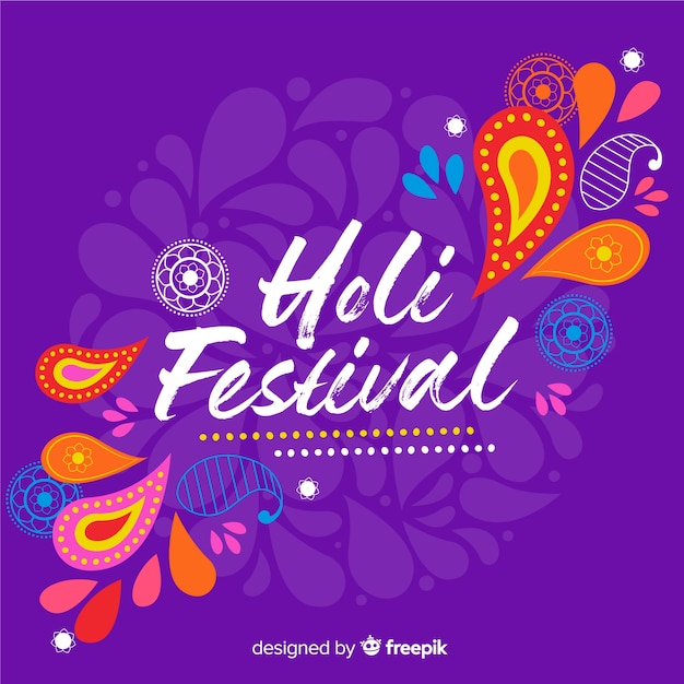 Hand drawn holi festival background