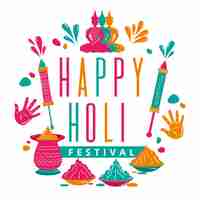 Free vector hand-drawn holi festival illustration