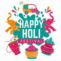 Free vector hand-drawn holi festival illustration