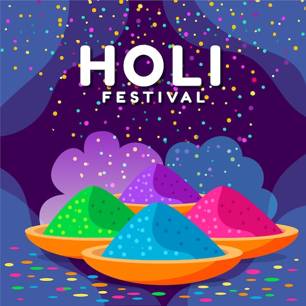 Free vector hand-drawn holi festival illustration