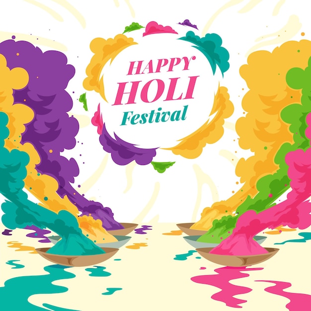 Hand drawn holi festival illustration