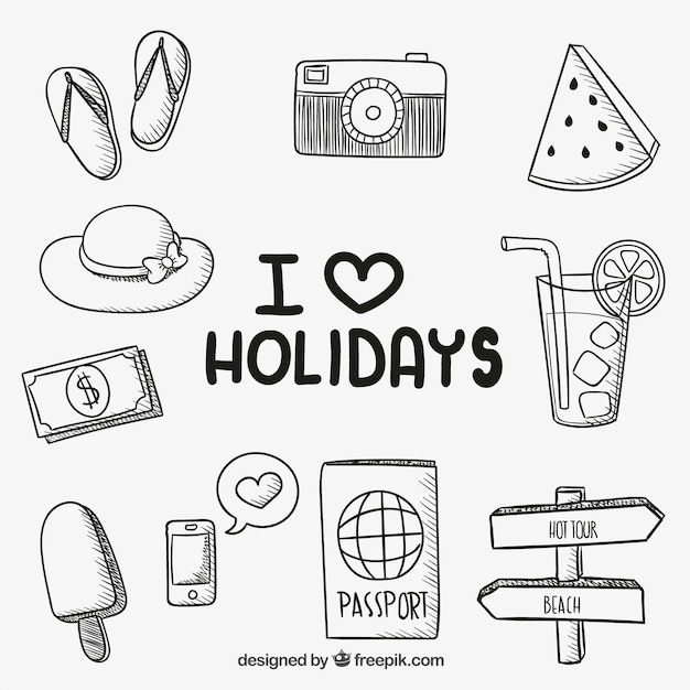 Hand drawn holiday icons 