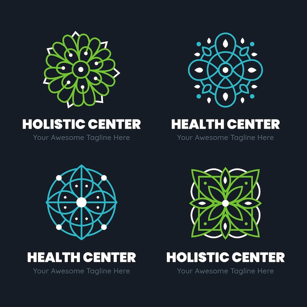 Hand drawn holistic logo collection