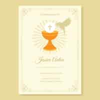 Free vector hand drawn holy confirmation invitation