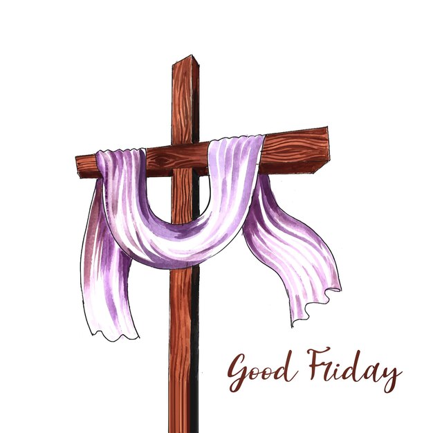 Hand drawn holy week concept good friday background