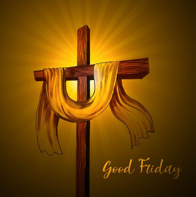 Hand drawn holy week concept good friday background