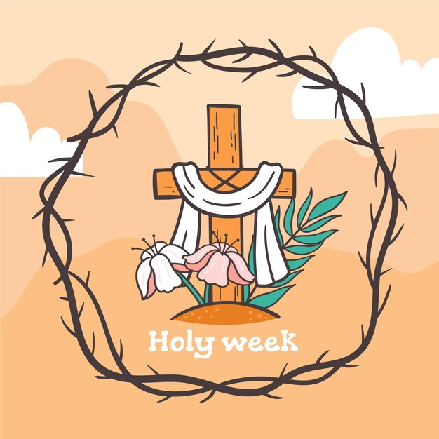 Рисованная концепция святой недели