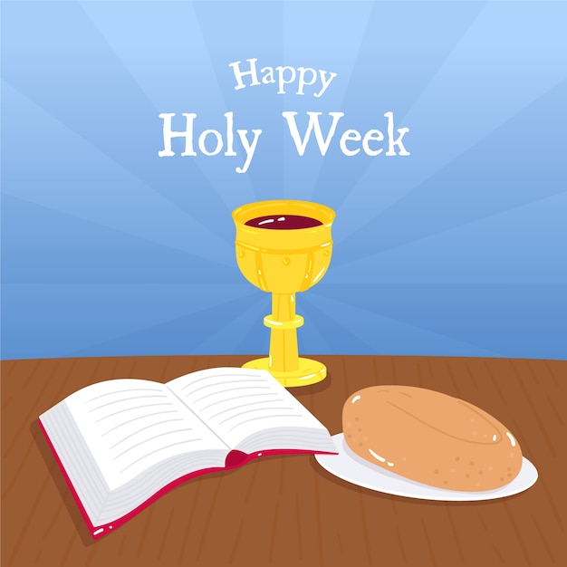 Free vector hand drawn holy week and golden goblet