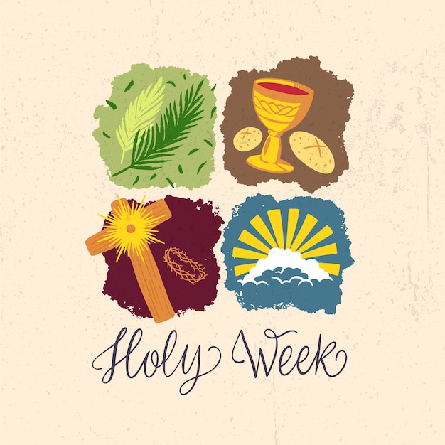 Hand drawn holy week stories