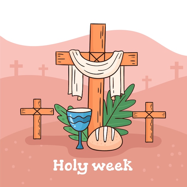 Free vector hand-drawn holy week